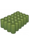 HotStar Pillar Wax Cylindrical Candles Duration 12 Hours d45 h90 mm GREEN Color Set of 24 Pieces