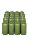 HotStar Pillar Wax Cylindrical Candles Duration 12 Hours d45 h90 mm GREEN Color Set of 24 Pieces