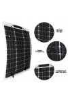 EurSolar Pannello Solare Modulo Fotovoltaico Monocristallino 50W 12V Flessibile 30 gradi per barca, camper, baita ecc.