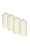 HotStar Pillar Wax Cylindrical Candles Duration 30 Hours d60 h120 mm Ivory Color Set of 4 Pieces