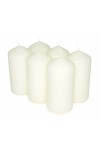 HotStar Pillar Wax Cylindrical Candles Duration 30 Hours d60 h120 mm Ivory Color Set of 6 Pieces