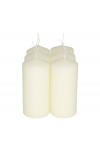 HotStar Pillar Wax Cylindrical Candles Duration 30 Hours d60 h120 mm Ivory Color Set of 6 Pieces