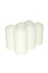 HotStar Candele Cilindriche Cera a Colonna Durata 30 Ore d60 h120 mm Colore Avorio Set di 6 Pezzi Antigoccia