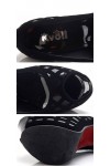 Suede peep toe platform shoes with stiletto heels15.3cm Heel 6cm Platform Black/White Kvoll
