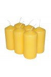 HotStar Pillar Wax Cylindrical Candles Duration 30 Hours d60 h120 mm YELLOW Color Set of 6 Pieces