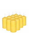 HotStar Pillar Wax Cylindrical Candles Duration 30 Hours d60 h120 mm Yellow Color Set of 12 Pieces