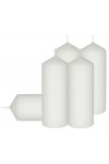 HotStar Pillar Wax Cylindrical Candles Duration 54 Hours d60 h165 mm White Color Set of 5 Pieces