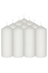 HotStar Pillar Wax Cylindrical Candles Duration 54 Hours d60 h165 mm White Color Set of 10 Pieces