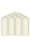 HotStar Pillar Wax Cylindrical Candles Duration 54 Hours d60 h165 mm Ivory Color Set of 10 Pieces