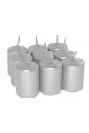 HotStar Unscented Candles Metallic Silver 9Pcs Pillar Duration 6 Hours 35x50 mm