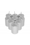 HotStar Unscented Candles Metallic Silver 9Pcs Pillar Duration 6 Hours 35x50 mm