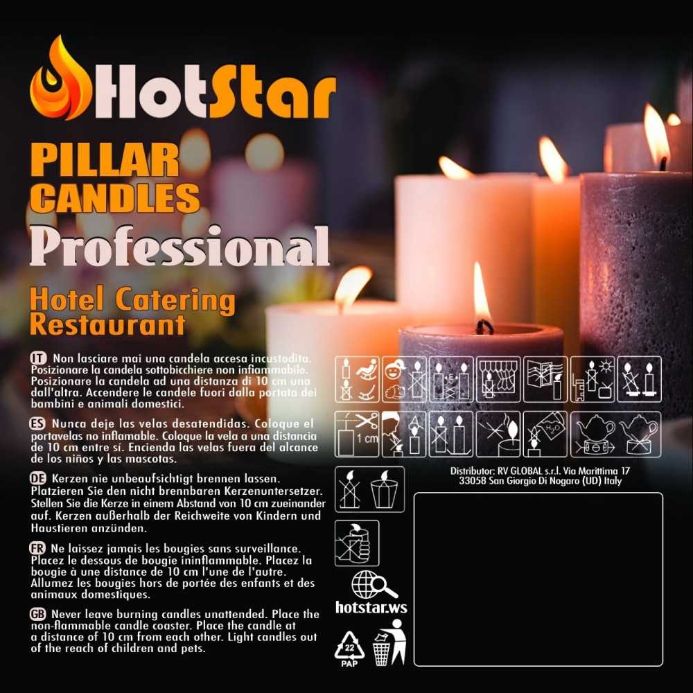 HotStar Unscented Candles Metallic Silver 9Pcs Pillar Duration 6 Hours 35x50 mm