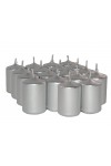 HotStar Unscented Candles Metallic Silver 18 Pcs Pillar Duration 6 Hours 35x50 mm