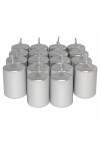 HotStar Unscented Candles Metallic Silver 18 Pcs Pillar Duration 6 Hours 35x50 mm