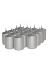 HotStar Unscented Candles Metallic Silver 18 Pcs Pillar Duration 6 Hours 35x50 mm