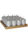 HotStar Unscented Candles Metallic Silver 16 Pcs Pillar Duration 6 Hours 35x50 mm