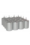 HotStar Unscented Candles Metallic Silver 16 Pcs Pillar Duration 6 Hours 35x50 mm