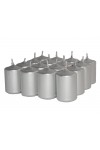 HotStar Unscented Candles Metallic Silver 16 Pcs Pillar Duration 6 Hours 35x50 mm