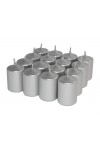 HotStar Unscented Candles Metallic Silver 16 Pcs Pillar Duration 6 Hours 35x50 mm