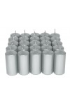 HotStar Unscented Candles Metallic Silver 25 Pcs Pillar Duration 7-8 Hours 35x80 mm