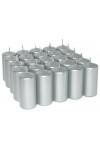 HotStar Unscented Candles Metallic Silver 25 Pcs Pillar Duration 7-8 Hours 35x80 mm