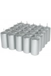 HotStar Unscented Candles Metallic Silver 25 Pcs Pillar Duration 7-8 Hours 35x80 mm