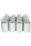 HotStar Crack Metallic Silver Candles Pillars 12 Pcs Burning 30 Hours 60x100 mm Unscented