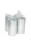 HotStar Crack Metallic Silver Candles Pillars 4 Pcs Burning 69 Hours 70x140 mm Unscented