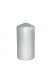 HotStar Crack Metallic Silver Candles Pillars 4 Pcs Burning 69 Hours 70x140 mm Unscented