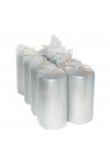 HotStar Crack Metallic Silver Candles Pillars 8 Pcs Burning 69 Hours 70x140 mm Unscented