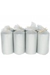 HotStar Crack Metallic Silver Candles Pillars 8 Pcs Burning 69 Hours 70x140 mm Unscented