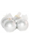 HotStar Metallic Silver Candles 4 Pcs Burning 28 Hours d80 mm Unscented