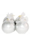 HotStar Metallic Silver Candles 4 Pcs Burning 28 Hours d80 mm Unscented