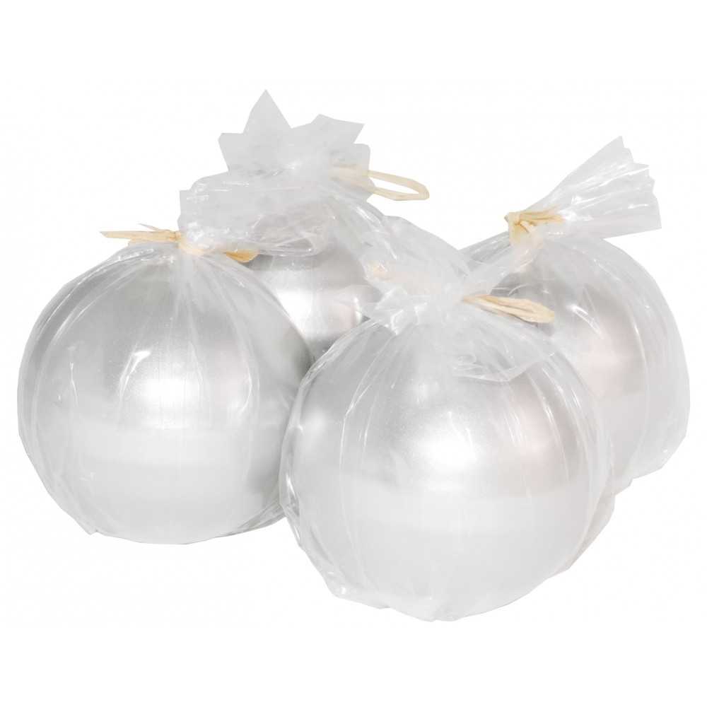 HotStar Metallic Silver Candles 4 Pcs Burning 28 Hours d80 mm Unscented