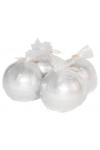 HotStar Metallic Silver Candles 4 Pcs Burning 28 Hours d80 mm Unscented