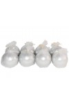 HotStar Metallic Silver Candles 8 Pcs Burning 28 Hours d80 mm Unscented