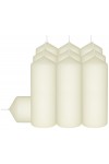 HotStar Pillar Wax Cylindrical Candles Duration 54 Hours d60 h165 mm Ivory Color Set of 10 Pieces