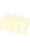 HotStar Pillar Wax Cylindrical Candles Duration 7 Hours d40 h70 mm Ivory Color Set of 16 Pieces