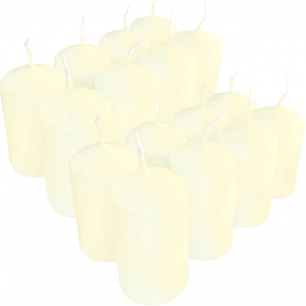 HotStar Pillar Wax Cylindrical Candles Duration 7 Hours d40 h70 mm Ivory Color Set of 16 Pieces