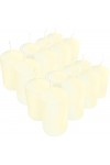 HotStar Pillar Wax Cylindrical Candles Duration 7 Hours d40 h70 mm Ivory Color Set of 16 Pieces