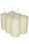 HotStar Pillar Wax Cylindrical Candles Duration 12 Hours d45 h90 mm Ivory Color Set of 6 Pieces