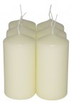 HotStar Pillar Wax Cylindrical Candles Duration 12 Hours d45 h90 mm Ivory Color Set of 6 Pieces