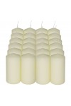 HotStar Pillar Wax Cylindrical Candles Duration 12 Hours d45 h90 mm Ivory Color Set of 24 Pieces