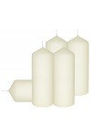 HotStar Pillar Wax Cylindrical Candles Duration 54 Hours d60 h165 mm Ivory Color Set of 5 Pieces