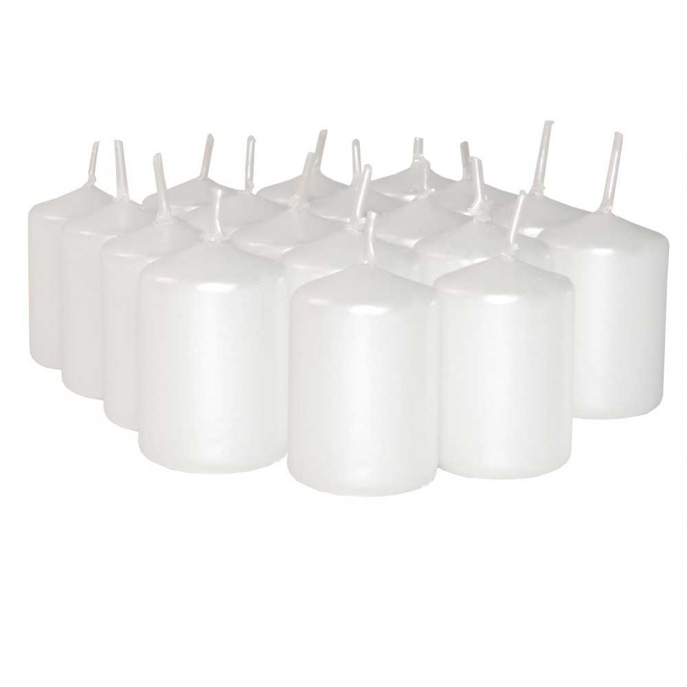 HotStar Unscented Candles Pearl 18 Pcs Pillar Duration 6 Hours 35x50 mm