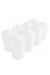 HotStar Pillar Wax Cylindrical Candles Duration 7 Hours d40 h70 mm White Color Set of 8 Pieces