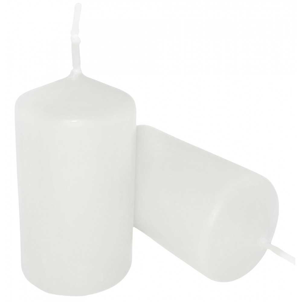 HotStar Candele Cilindriche Cera a Colonna Durata 7 Ore d40 h70 mm Colore Bianco Set di 8 Pezzi Antigoccia