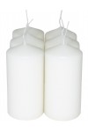 HotStar Candele Cilindriche Cera a Colonna Durata 12 Ore d45 h90 mm Colore Bianco Set di 6 Pezzi Antigoccia