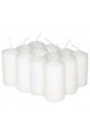 HotStar Pillar Wax Cylindrical Candles Duration 12 Hours d45 h90 mm White Color Set of 12 Pieces