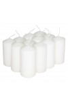 HotStar Pillar Wax Cylindrical Candles Duration 12 Hours d45 h90 mm White Color Set of 12 Pieces